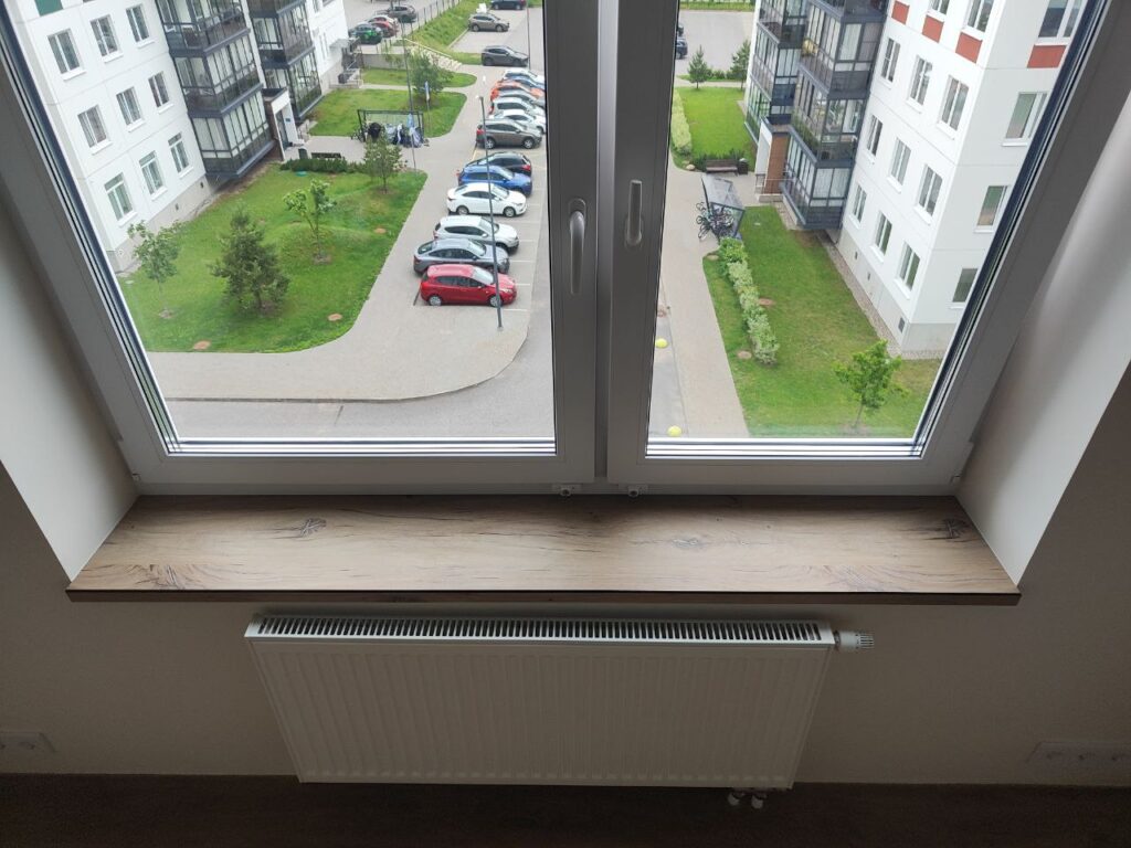 Фото подоконник из hpl компакт пластика под дерево