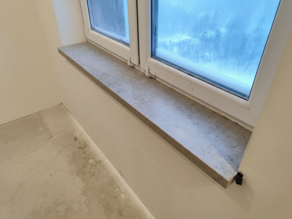 Фото подоконник из акрилового камня под мрамор