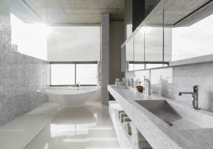 Sunny modern bathroom